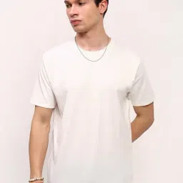 showoffff Showoff White Cotton Slim Fit T-Shirt-picture-31