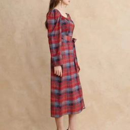 RAREISM Multi Cotton Blend Checked Long Sleeves Dress-image-41