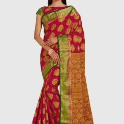 Mimosa Red Woven Sarees With Blouse-picture-27