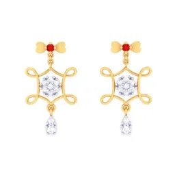 P.C. Chandra Jewellers 22k Gold Stone Dangler Earrings-image-38