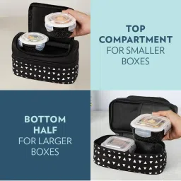 Borosil Black Lunchbox with 4 pc Container Set & Bag (400 ml) image 3