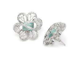 Karatcart Light Green Stud Earrings for Women image 5