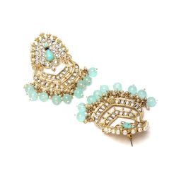 Karatcart Light Blue Chand Bali Earrings for Women image 5