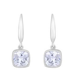 Jazz and Sizzle Rhodium-Plated Cubic Zirconia Studded Square Drop Earrings image 3