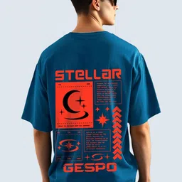 GESPO Graphic Printed Round Neck Short Sleeves Oversized Pure Cotton T-Shirt-image-23
