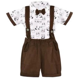 Wish Karo Boys Brown Printed Dungaree-image-38