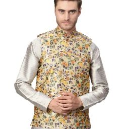 Sojanya Multicolor Floral Print Nehru Jacket-image-100