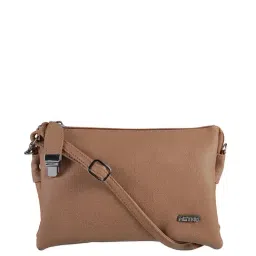 Metro Beige Solid Medium Sling Handbag-picture-13