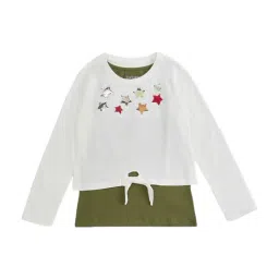 Pantaloons Junior White Cotton Embellished T-Shirt-picture-24