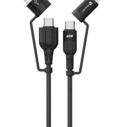 ULTRAPROLINK Quadlink UL1055 4 in 1 65W PD 1.2M Charging Cable (Black)-image-10