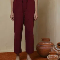 Fabindia Maroon Cotton Pants-image-36