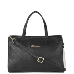 BELLADAMA Sapphire Black Textured Medium Handbag-23