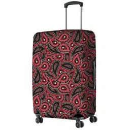 Nasher Miles Polyester 75 cm (28 Inch) Large Protective Luggage Cover - Maroon Paisley Design-image-77