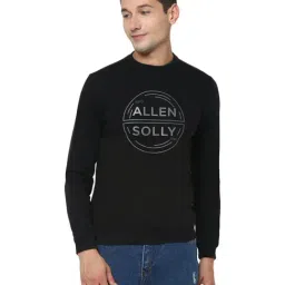Allen Solly Black Cotton Regular Fit Logo Printed Sweatshirt-picture-38