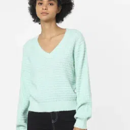 Only Green Self Design Pullover-23