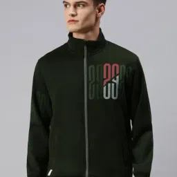 SHOWOFF Green Cotton Slim Fit Printed Jackets-image-59