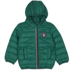 U.S. Polo Assn. Kids Green Quilted Full Sleeves Puffer Jacket-image-50