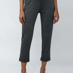 Van Heusen Grey Self Pattern Pants-21