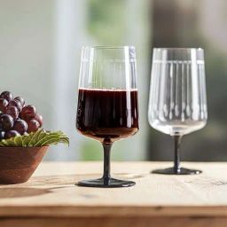Troveas Transparent Glass Vino Noir Wine Glasses (0.38 L) - Set of 4-picture-16