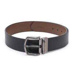 Red Tape Black & Tan Leather Reversible Belt-image-22