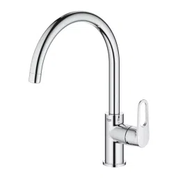 Grohe BauFlow Sink Mixer Tap Brass Chrome Finish Wall Mount Silver, 31230001 image 2