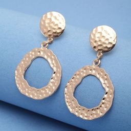 Madame Gold Circular Drop Earrings-35