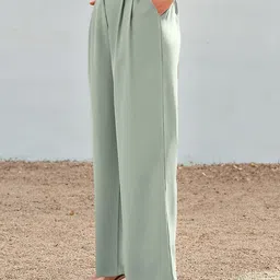 all about you Women Loose Fit High-Rise Pleated Trousers-image-67
