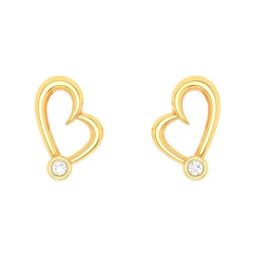 P.C. Chandra Jewellers 22k Gold Charming Heart Stud Earrings-picture-11