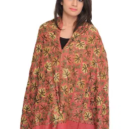 Exotic India Floral Embroidered Shawl-51