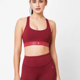 Bodd Active Red Regular Fit Sports Bra-image-0
