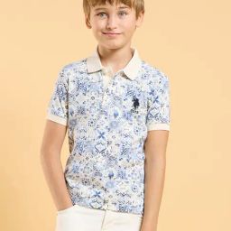 U.S. Polo Assn. Boys White Half Sleeves Polo T-Shirt-image-91