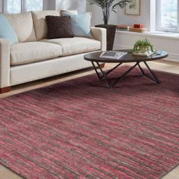 Ddecor Rugs Red Polyester Solid Rugs-14