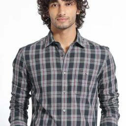 Rare Rabbit Black Regular Fit Checks Shirt-image-75