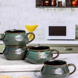 Goodhomes Green Ceramic Soup Cup (0.24 L) - Set of 4-image-80