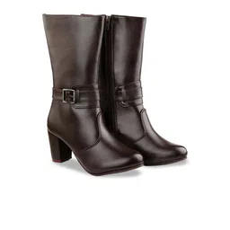 Bxxy Women High Ankle Zipper Boots With Buckle Closure-image-10