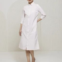 Artagai Pink Polin Elevated Basics Shirt Dress with Concealed Placket-picture-38