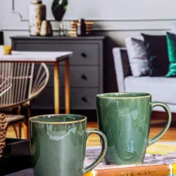 ROXX Calico Green Ceramic Mug (0.35 L) - Set of 4-picture-47