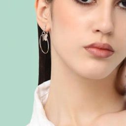 Sohi Silver Plated Designer Party Drop Earrings-image-86
