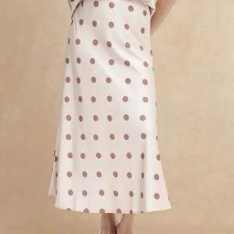 RAREISM Beige Cotton Blend Printed Skirt-image-46