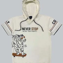 Cavio Kids White Printed T-Shirt-image-76