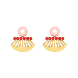 P.C. Chandra Jewellers 22k Gold Stone Stud Earrings-image-25