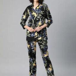 One Femme Multicolor Printed Shirt With Trousers-picture-47