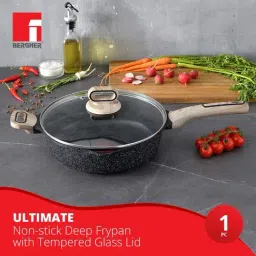 Bergner Grey Non-Stick Marble Induction Base Deep Frypan with Lid - 28cm (3.2L) image 4