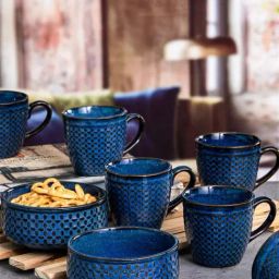 ROXX Zen Blue Ceramic 8Pc Mug & Bowl Set-image-85