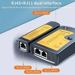 Amici Tools LAN Network Cable Tester with Battery 9 LED Lights to Indicate Wire Status for RJ45, RJ11, 0507V7TV76E image 2
