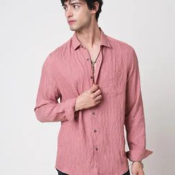 VASTRADO Core Fashion Pink Jacquard Shirt-image-51
