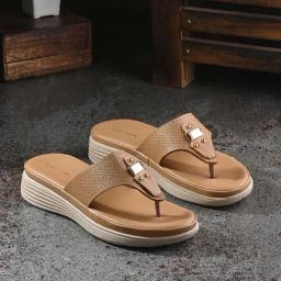 Clog London Women's Tan Thong Wedges-image-88
