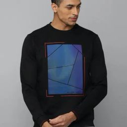 Allen Solly Black Cotton Regular Fit Printed Sweatshirt-image-61
