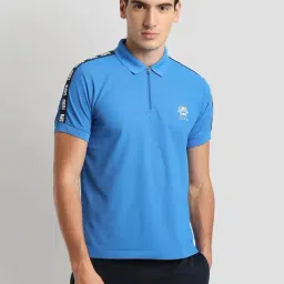 U.S. Polo Assn. Blue Cotton Slim Fit Sports Polo-picture-47