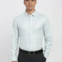 Peter England Blue Cotton Regular Fit Shirt-picture-20